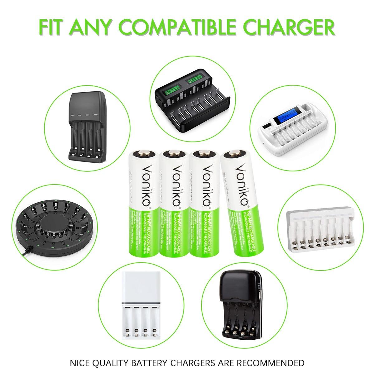 Vỉ 2 Pin Sạc AA 1300mAH - Voniko