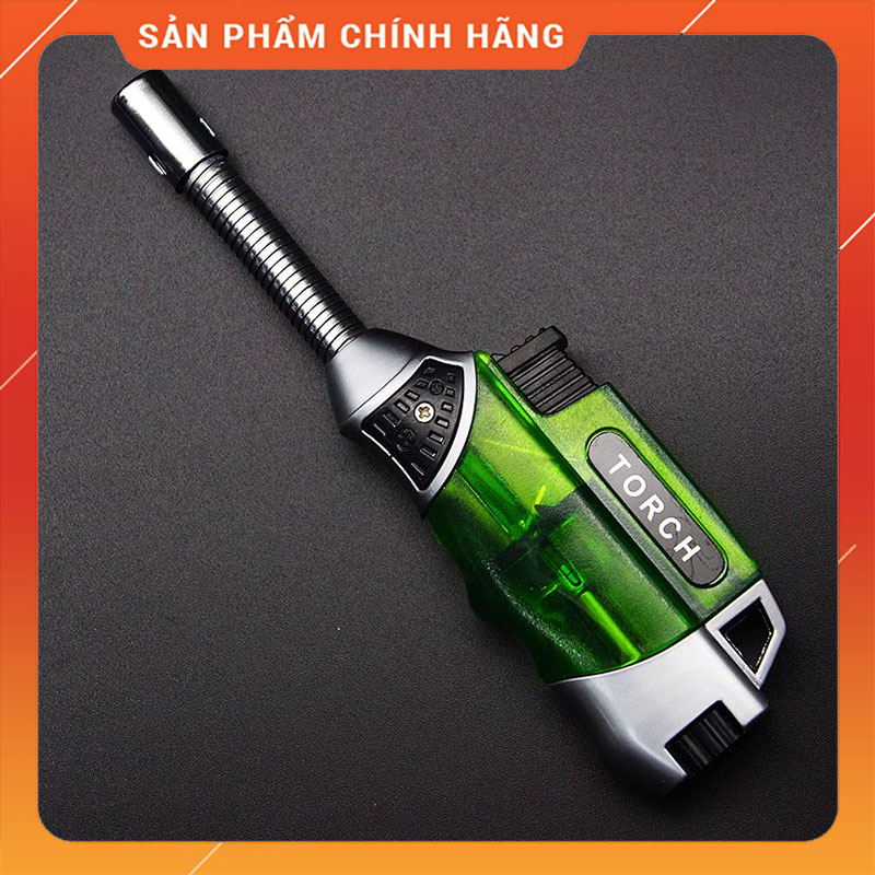 Hộp Quẹt Bật Lửa Khò Vòi GF-8631 Trong Suốt Nhìn Rõ Lượng Gas Có Móc Treo Chìa Khóa - Nhiều Màu