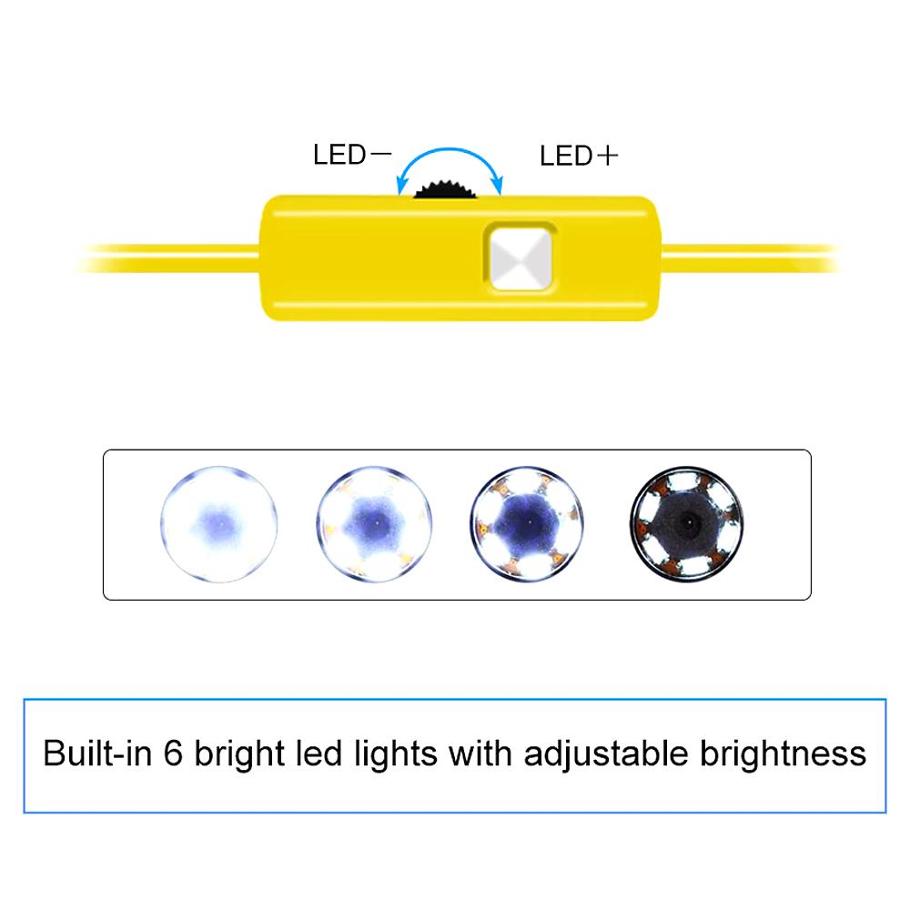 1MP endoscope 3 in 1endoscope 720P endoscope 6pcs 5.5MM adjustable LED lights 2 meters