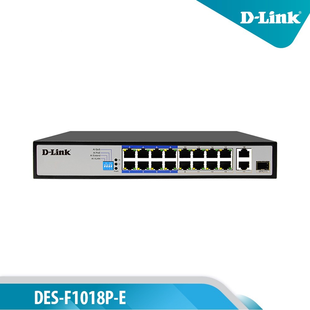 Switch PoE 18 cổng DES-F1018P-E - Hàng Chính Hãng