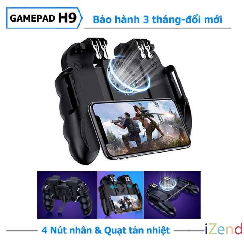 Tay Cầm Chơi GamePUBG Liên Quân H9 - 6 Ngón Nhấn Tích Hợp Quạt Tản Nhiệt - Phiên Bản Cao Cấp - Quạt kèm pin Litium - H9