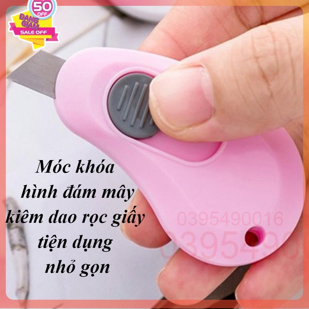 Móc khóa hình đám mây kiêm dao rọc giấy tiện dụng nhỏ gọn, Lưỡi dao làm từ hợp kim thép cao cấp, tay cầm an toàn