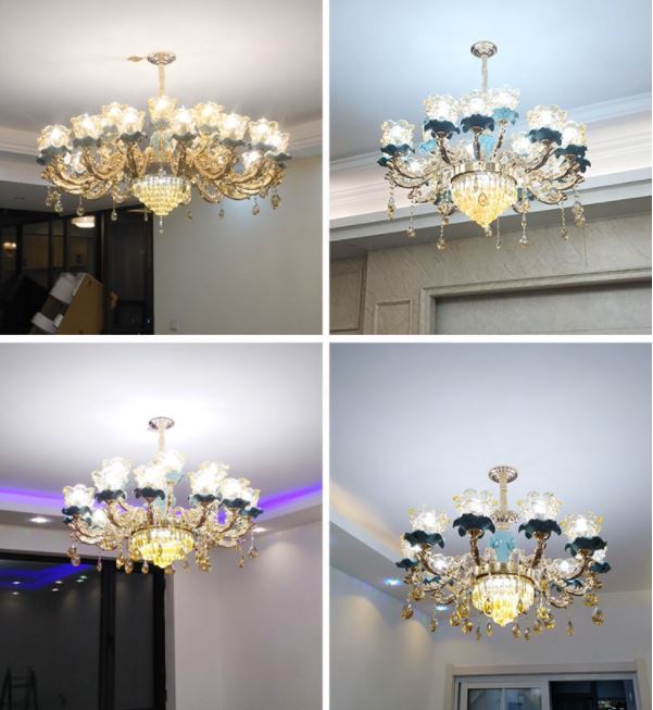 Hình ảnh Đèn chùm ELIO kiểu dáng sang tọng, trang trí nội thất hiện đại loại 15 tay - kèm bóng LED chuyên dụng.