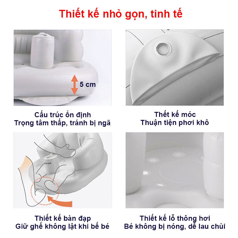 Ghế hơi tập ngồi cho bé chống ngã cao cấp Baby-S, Ghế phao tập ngồi cho bé phong cách Hàn Quốc – SSS031