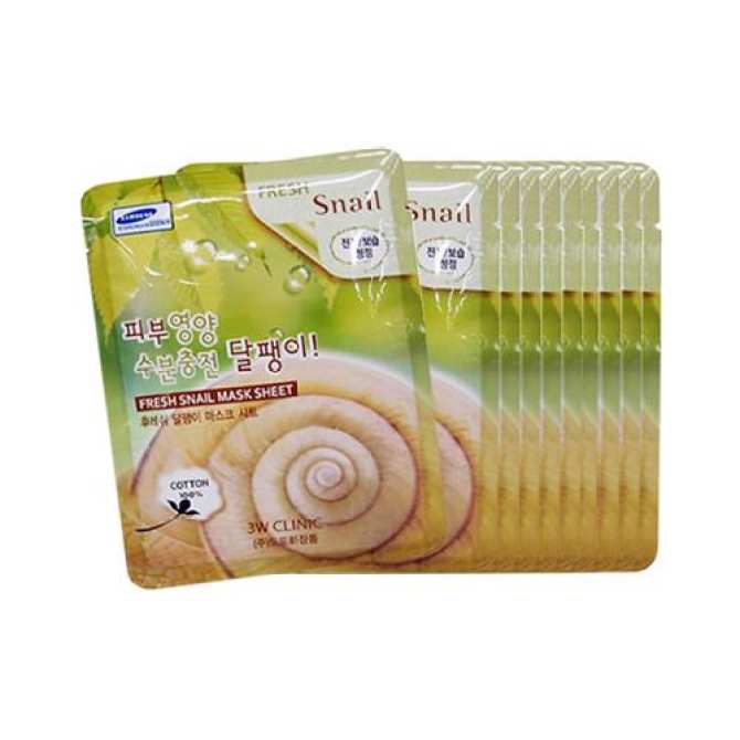 Bộ 10 gói mặt nạ chiết xuất ốc sên 3W Clinic Fresh Snail Mask Sheet 23ml X 10