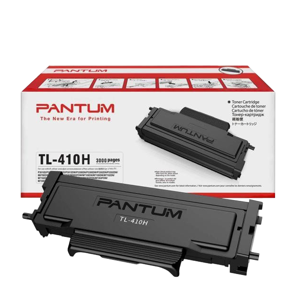 Hộp mực in Laser đen trắng PANTUM TL-410H Dùng cho các dòng máy in PANTUM P3300DN/M7100DW ( 3.000 trang) - Hàng Chính Hãng