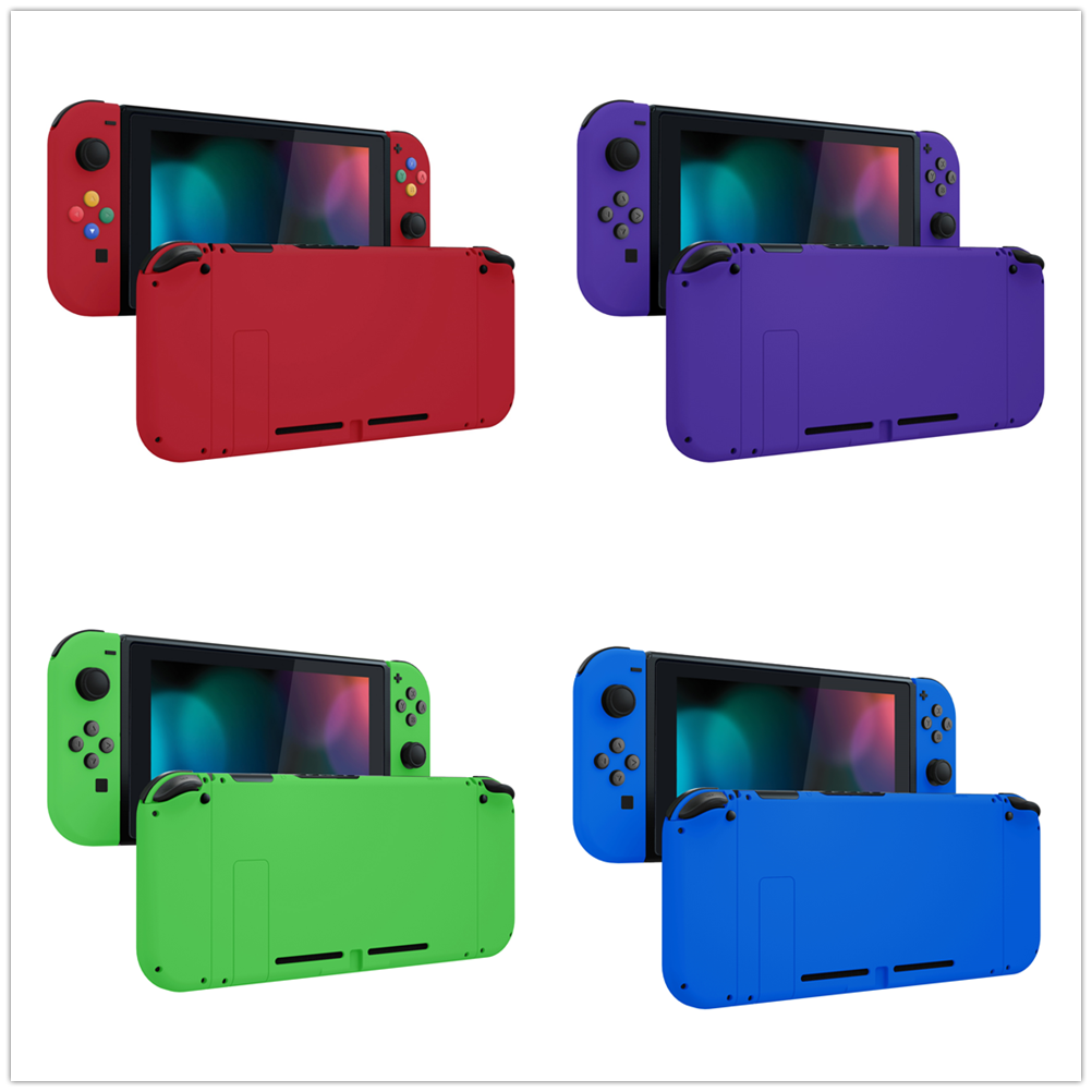 Vỏ sau thay thế eXtremeRate Soft Touch DIY Chân đế cầm tay Joycon với đầy đủ các nút cho bảng điều khiển NS Switch Màu sắc: Đỏ đam mê