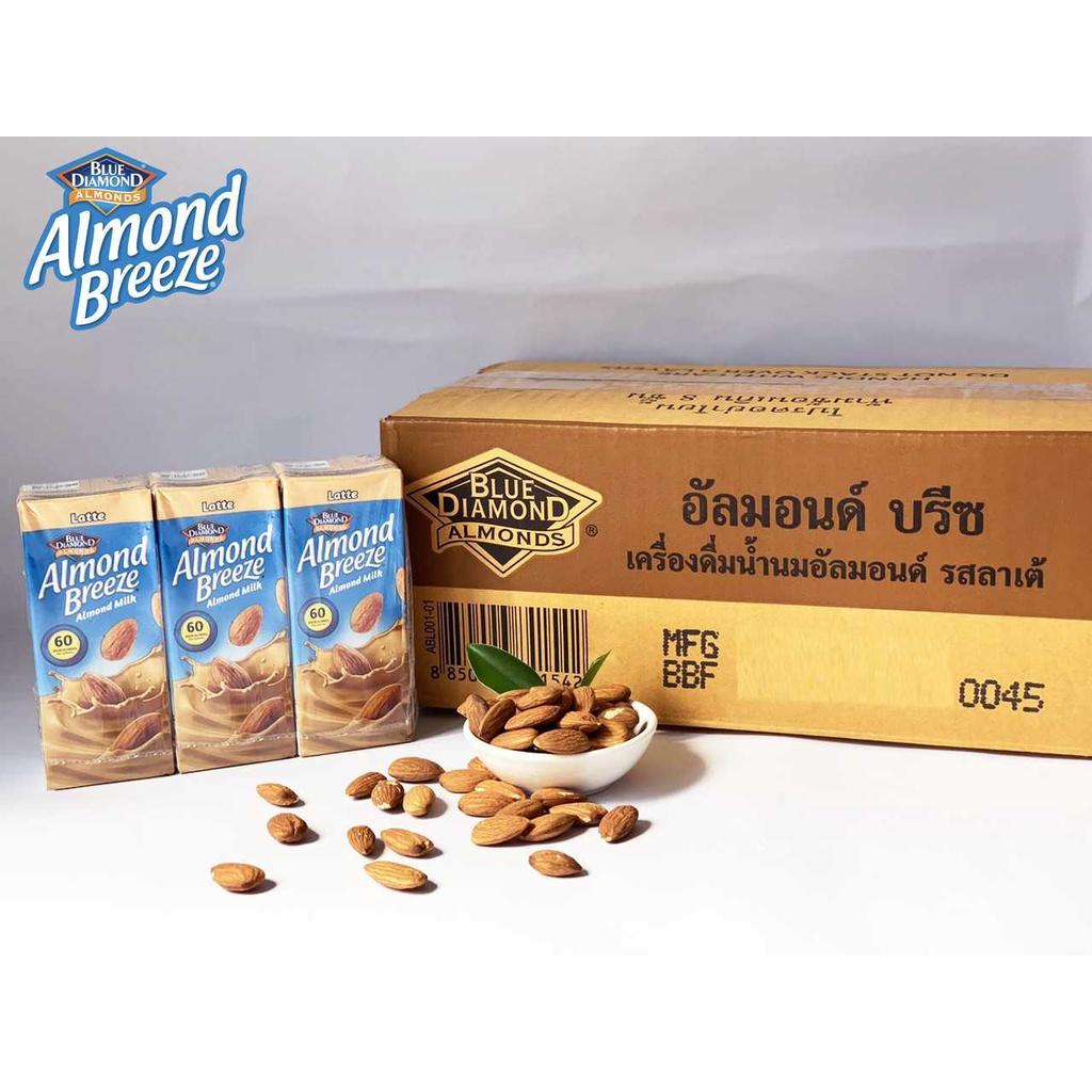 Thùng Sữa hạt hạnh nhân ALMOND BREEZE LATTE 180ml (24 hộp) - Sản phẩm của TẬP ĐOÀN BLUE DIAMOND MỸ - Đứng đầu về sản lượng tiêu thụ tại Mỹ