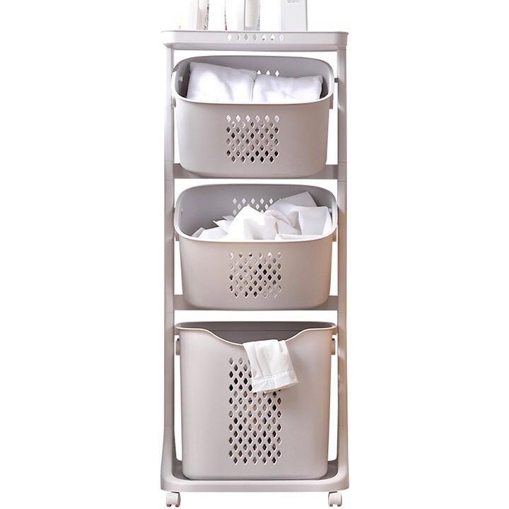 Kệ nhựa 4 tầng plastic đựng quần áo, rau củ, đồ dùng gia đình, khăn tã sữa sử dụng nhựa cao cấp
