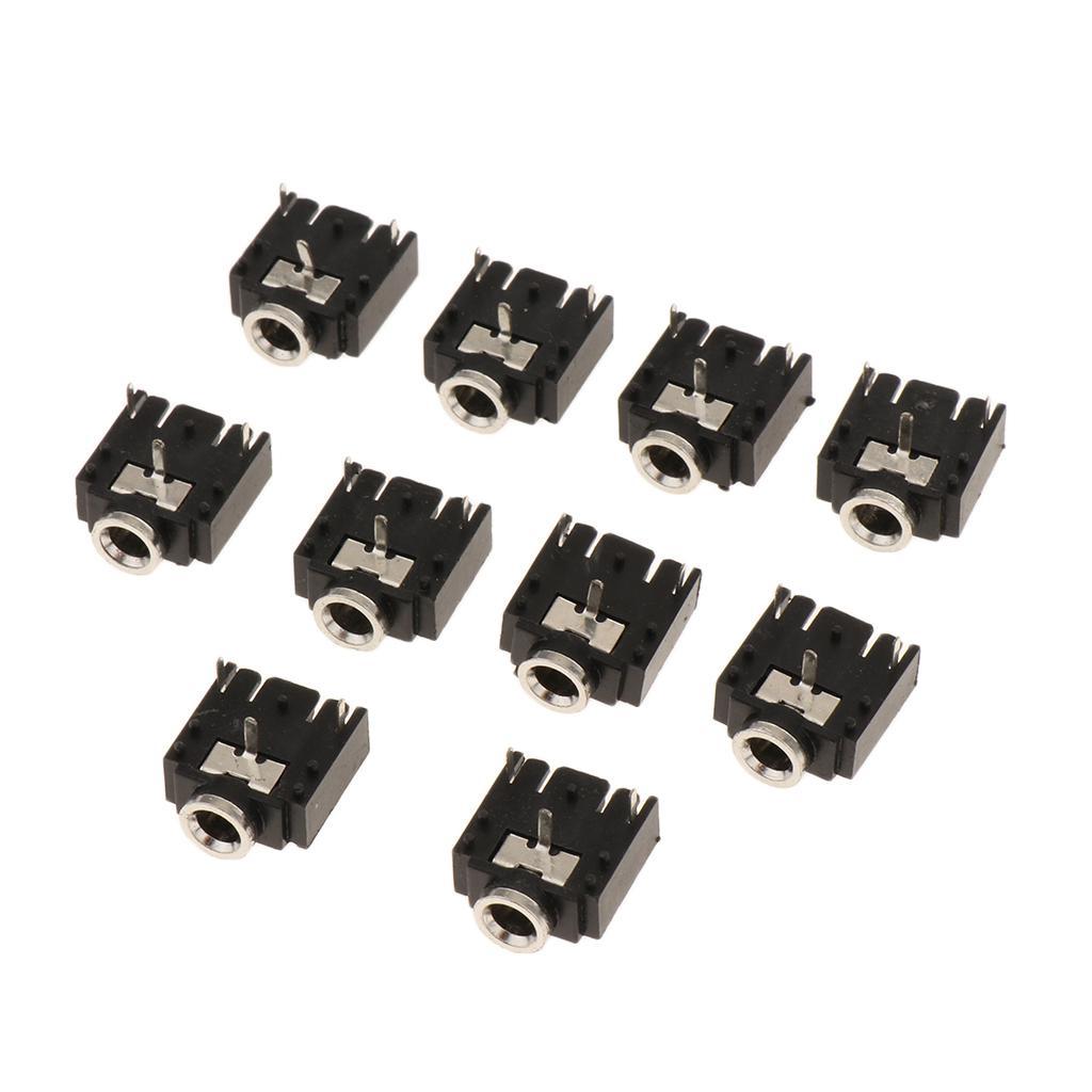 10Piece Headphone Audio Socket Connector 3-Pin  .5mm 1/8inch Jack