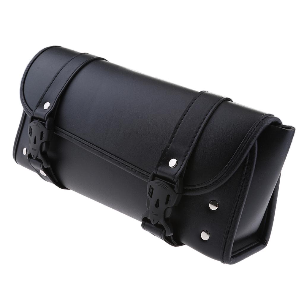 Vintage Motorcycle Leather Handlebar Storage Bag Fork Tool Pouch Saddle Bag
