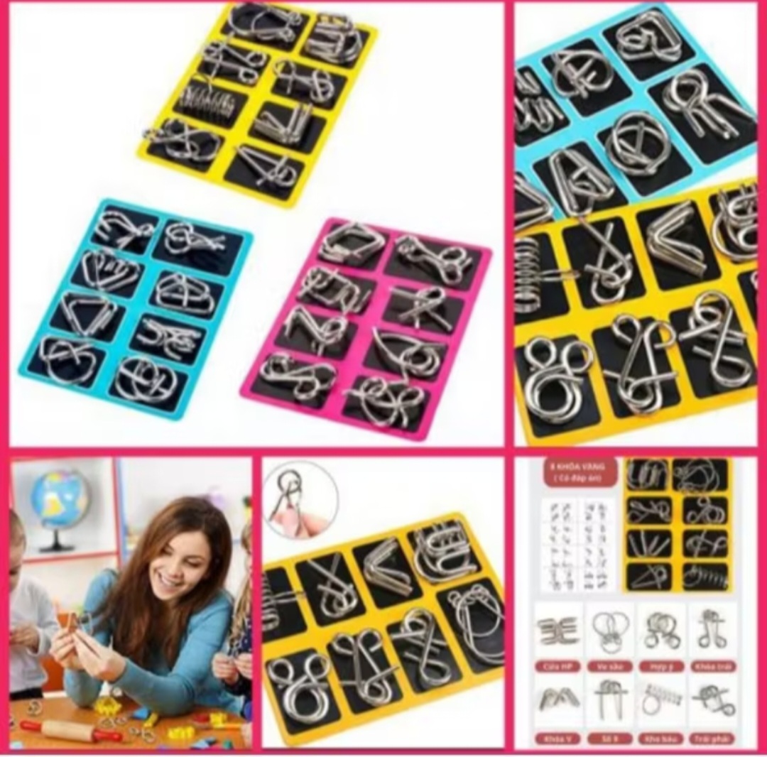 BỘ 3 HỘP 24 CÁI MÓC KHÓA CHÒ CHƠI TRÍ TUỆ GIẢI ĐỐ TRÍ THÔNG MINH CHO CÁC BÉ SÁNG TẠO HÀNG CHUẨN