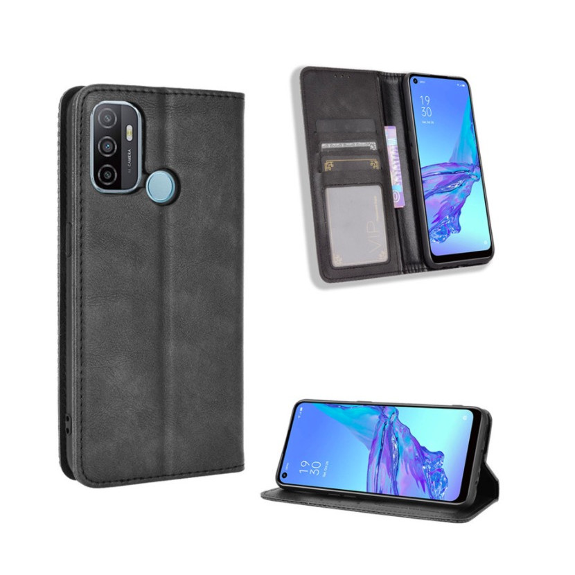 Bao da dành cho OPPO A53 Flip Wallet Leather dạng ví đa năng siêu bền siêu êm