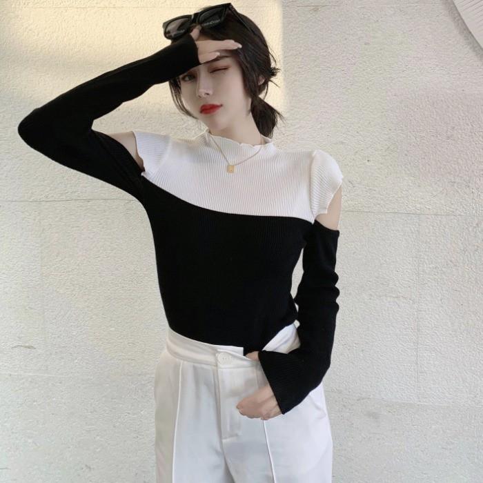 ÁO LEN CÁCH ĐIỆU PHỐI MÀU ĐỘC - LẠ - CÁ TÍNH ULZZANG -
