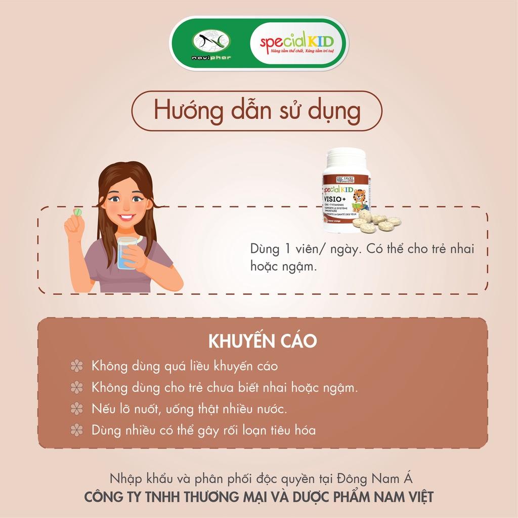 [Hộp 60 viên] Viên ngậm, nhai cho đôi mắt khoẻ mạnh, giảm mỏi mắt, khô mắt - Special Kid Visio+ [Eric Favre - Pháp]