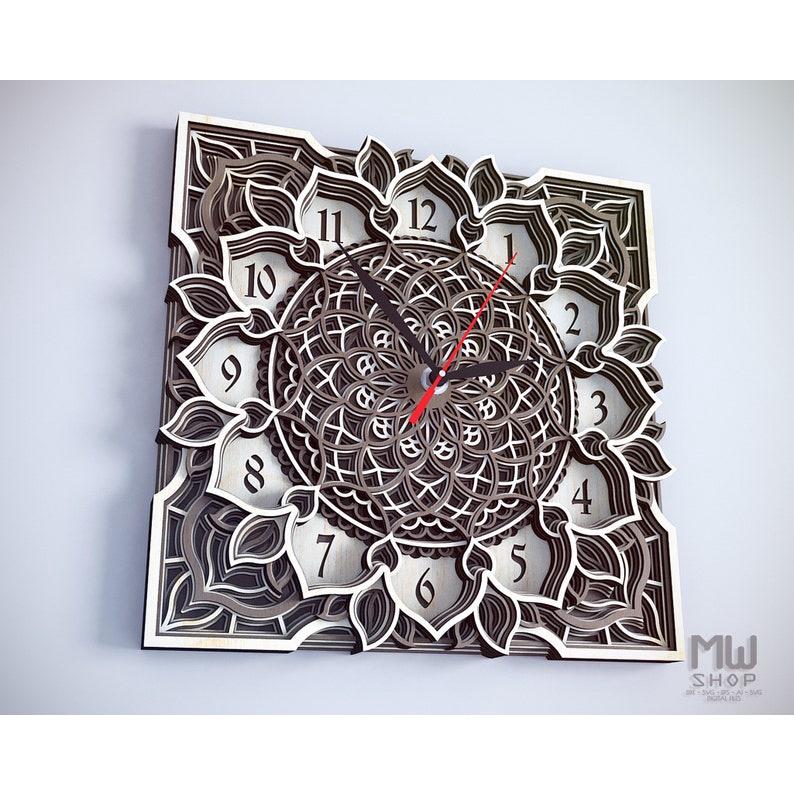 Đồng hồ trang trí kiểu mandala mẫu 20