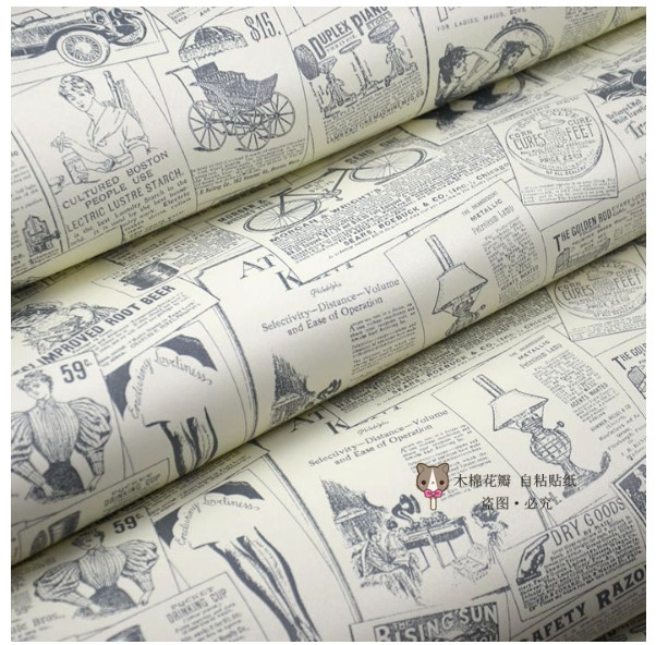 Giấy dán tường rộng 45cm x 5m dài - GIẤY BÁO CŨ ELL039