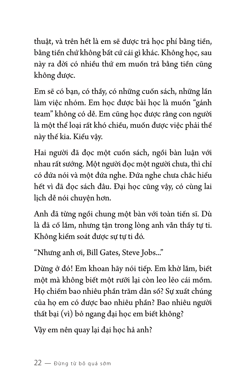 Đừng Từ Bỏ Quá Sớm