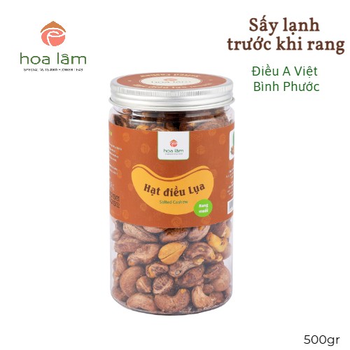 Hạt Điều Luạ Rang Muối Nguyên Vỏ đặc biệt 500 gram - Hoa Lâm - Dinh dưỡng cho mẹ bầu
