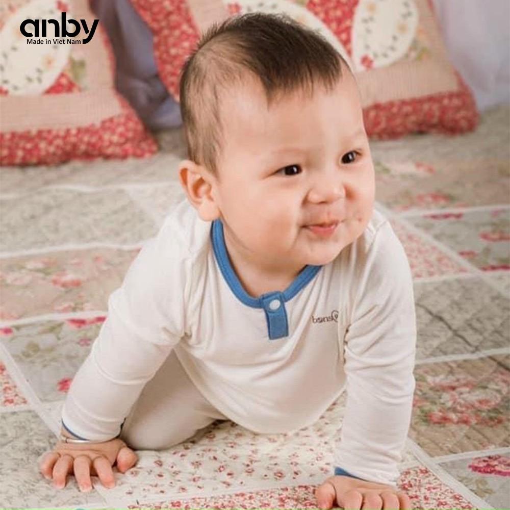 Bộ quần áo dài tay trẻ em ANBY cho bé trai và gái từ 1 đến 5 tuổi cổ trụ thun lạnh
