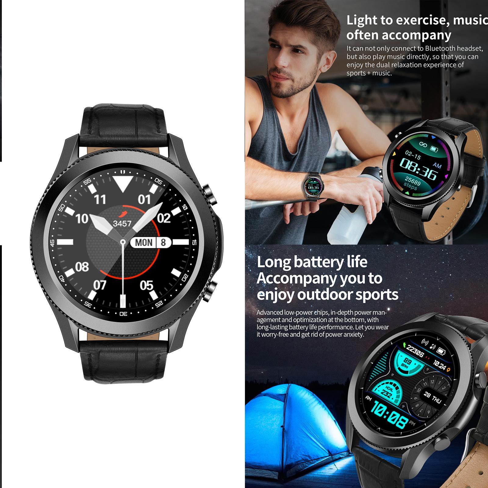 Smart Watch Fitness  ECG PPG  Pressure Sleep Monitor Black