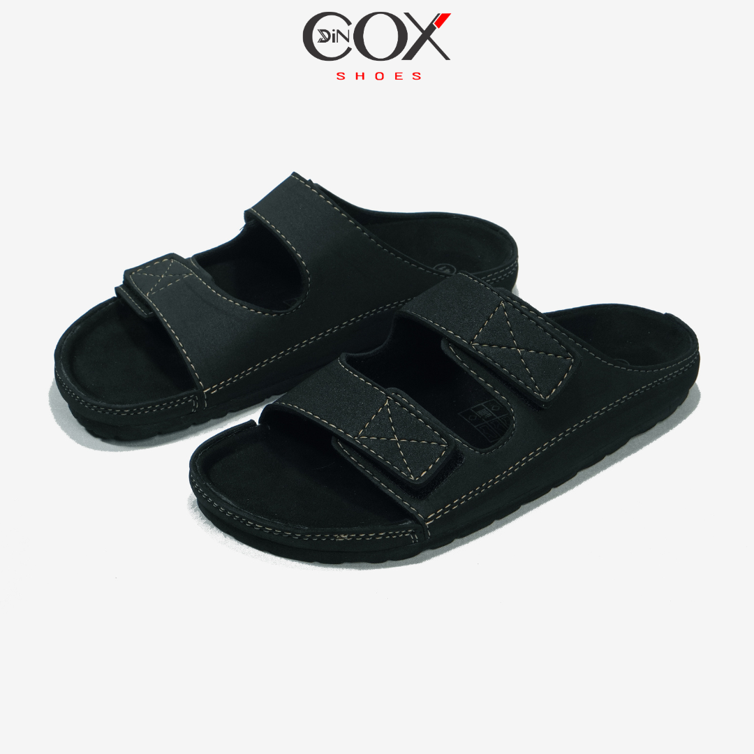 Dép Đế Trấu Nam 2 Quai Dán Black DC08 Dincox