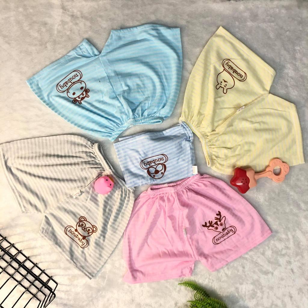 Set 5 quần đùi cotton kẻ hình gấu đẹp cho bé 3-15kg