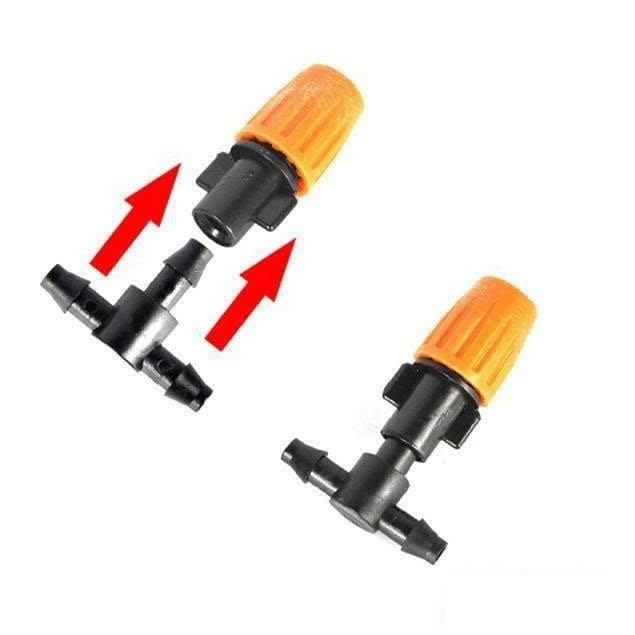 Set 5 đầu phun sương màu cam loại 1 nối tê 6