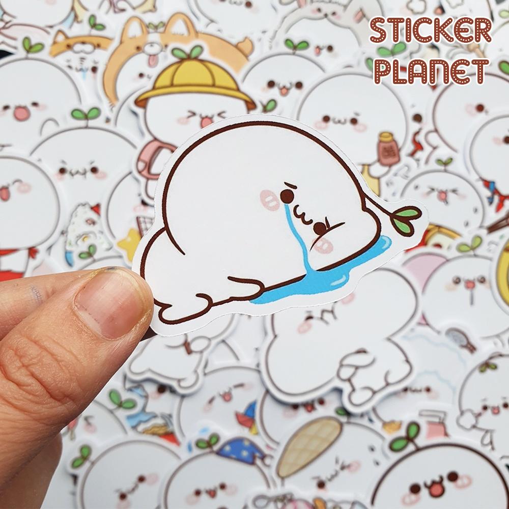 Sticker rau mầm tina bé mầm cute dễ thương trang trí mũ bảo hiểm, đàn, guitar, ukulele, điện thoại