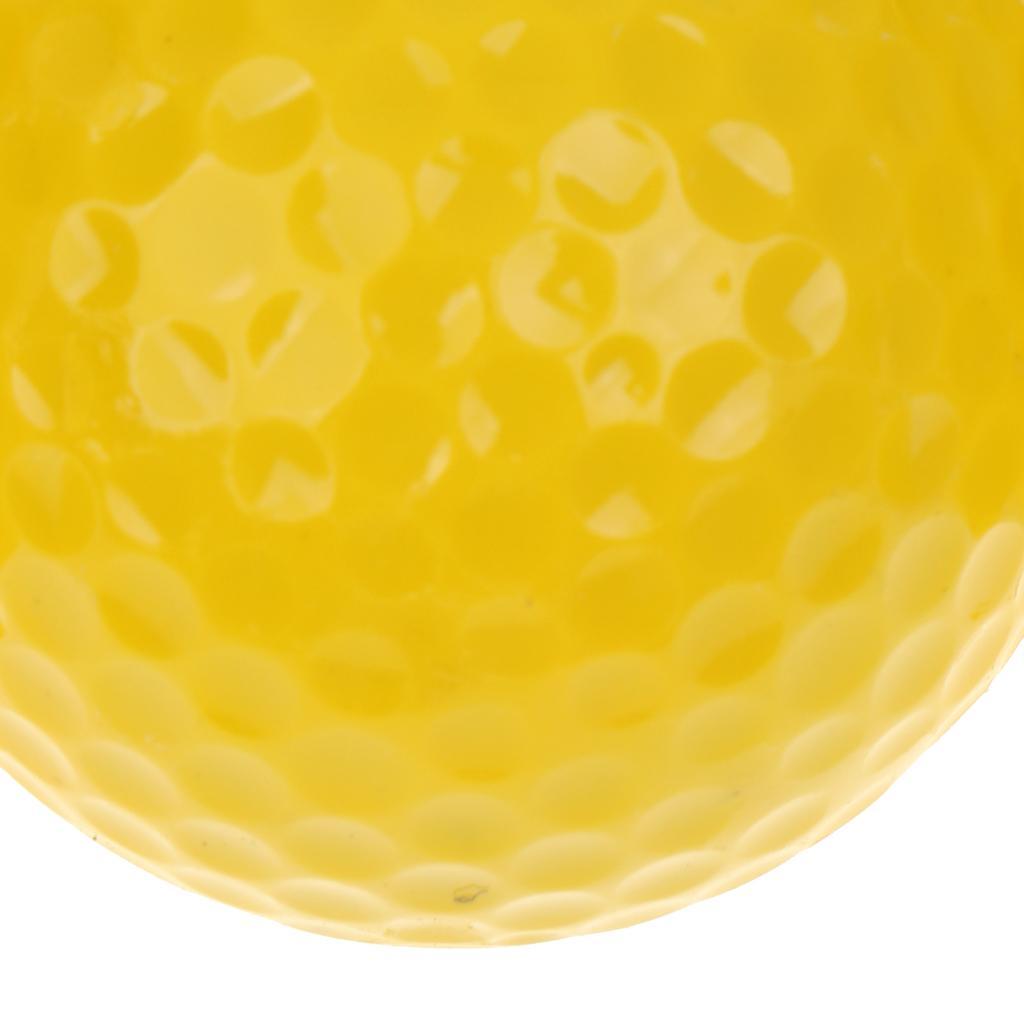 2xElastic Synthetic Rubber Golf Ball Training Practice Ball Yellow 42.6mm