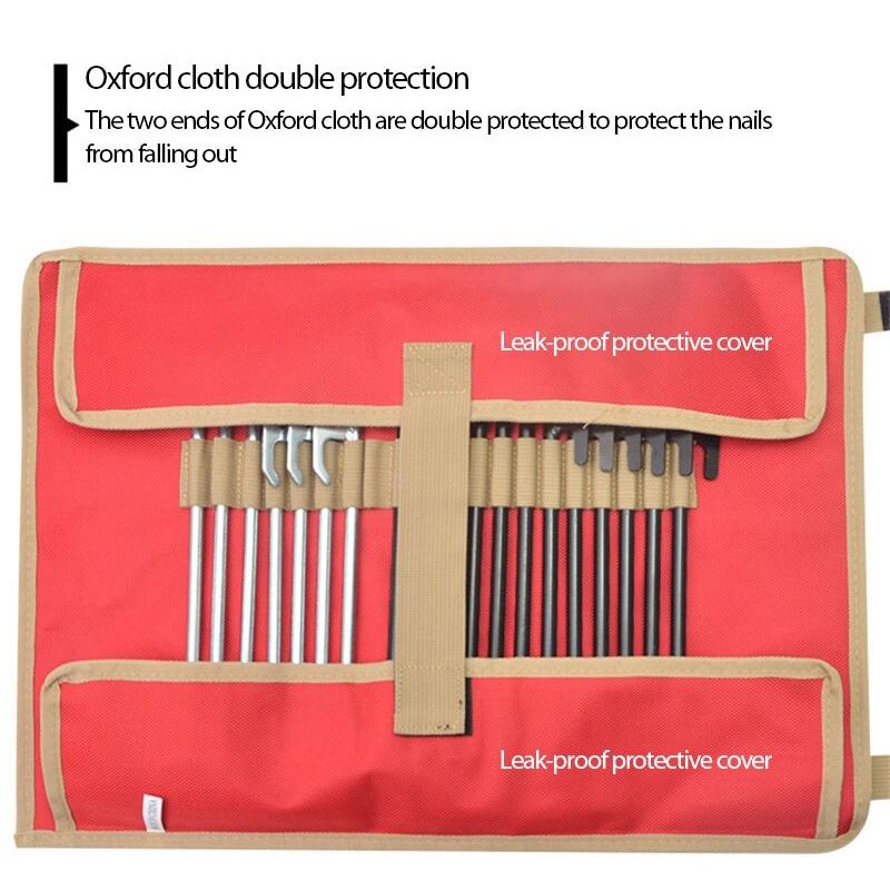 Outdoor Camping Tent Nail Bag Storage Accessories Hammer Wind Rope Tent Pegs Nail Oxford Cloth Storage Bag