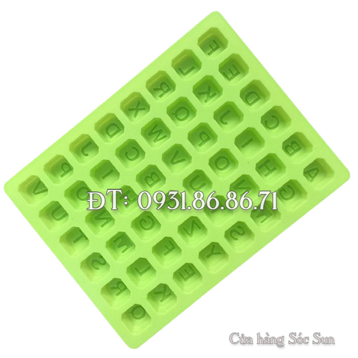 Khuôn silicon 24 chữ cái, 10 số, ký tự - Mã số 1136