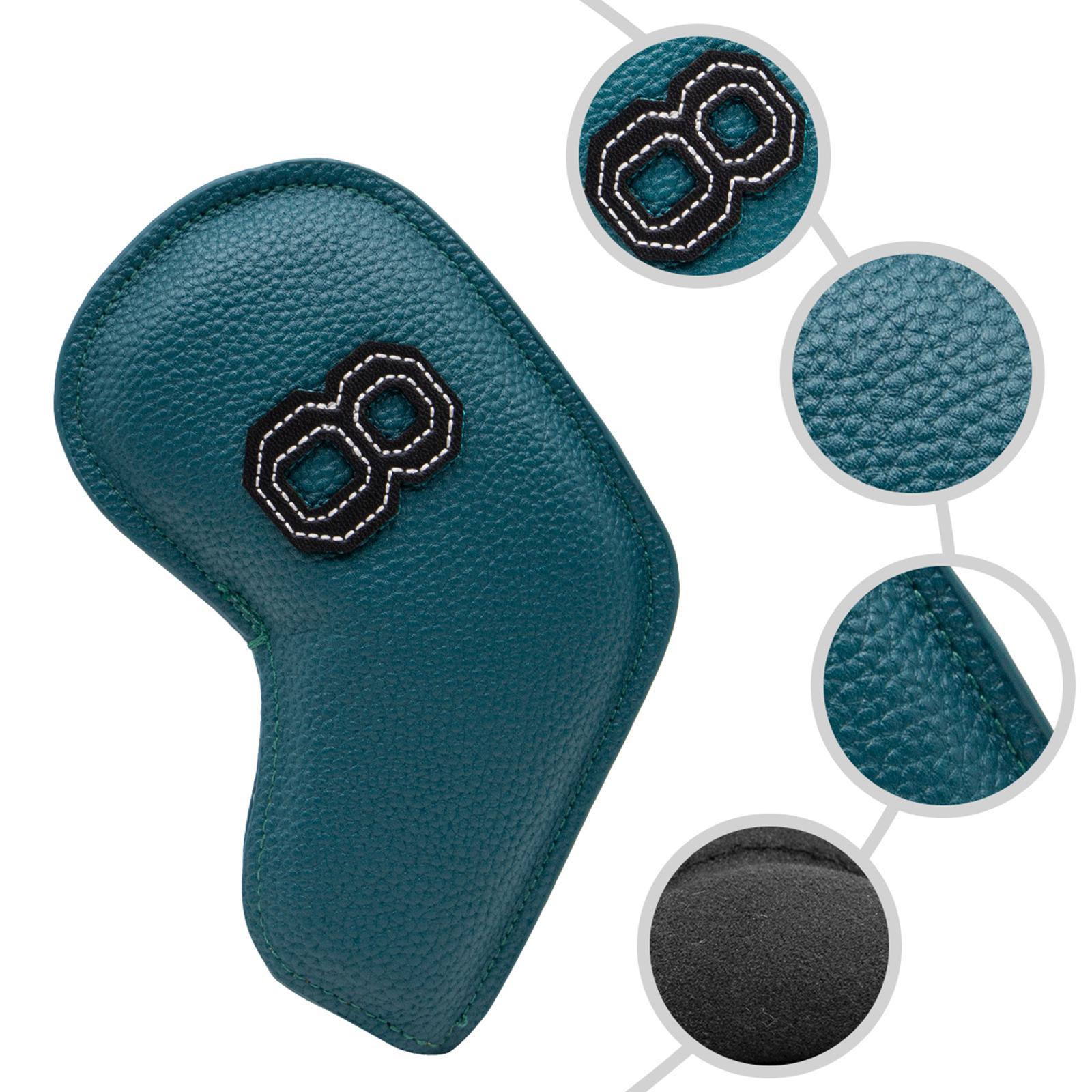 20Pcs Deluxe Golf Iron Headcover 3-9,P,S,A Club Embroidery Number Solid Color Head Cover Club Reused Golf Set Guard for Irons All Brands Men