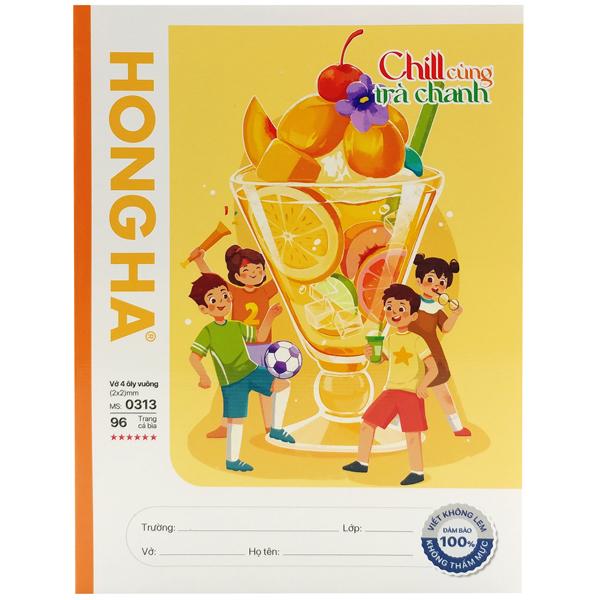 Tập Học Sinh Chill Cùng Trà Chanh 4 Ô Ly 96 Trang 100gsm - Hồng Hà 0313 (Mẫu Sản Phẩm Giao Ngẫu Nhiên)