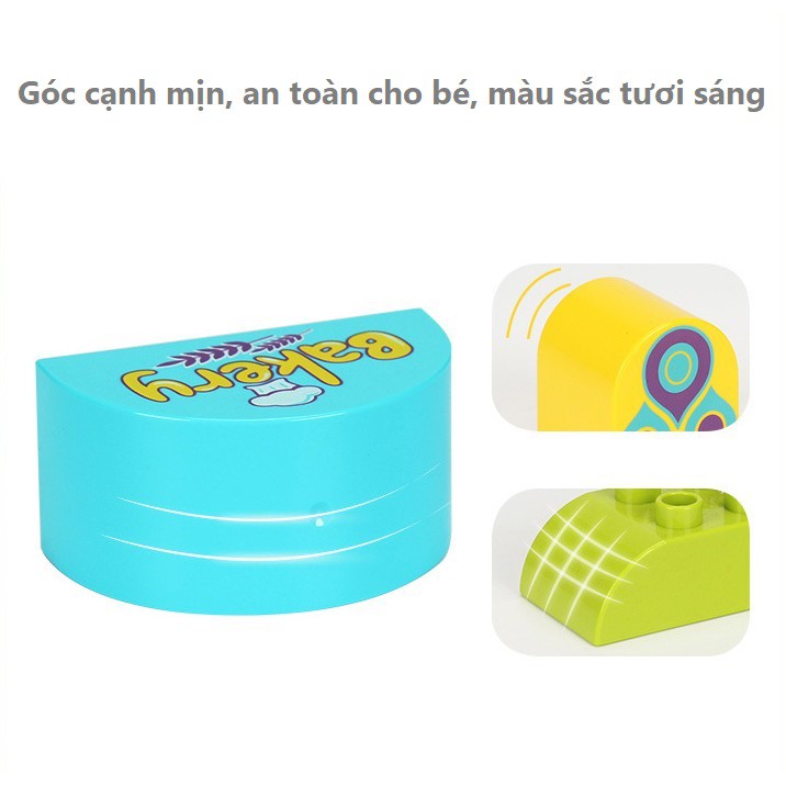 Bộ đồ chơi lắp ghép  ghép hình smoneo duplo Những ly kem nhiều màu 30 chi tiết Toyhouse 66001
