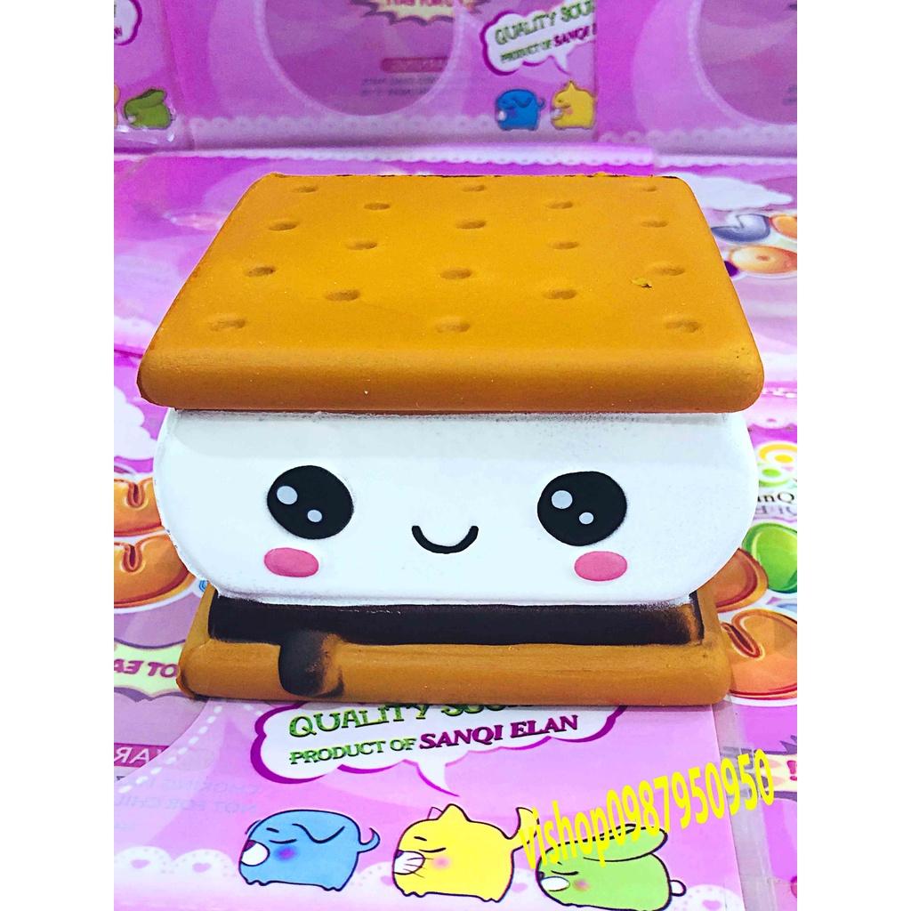 Squishy Lớn JUMBO Hình bánh quy kẹp kem Đồ Chơi Xốp Giảm Stress Hình mềm mịn dễ Thương đàn hồi Cho Bé