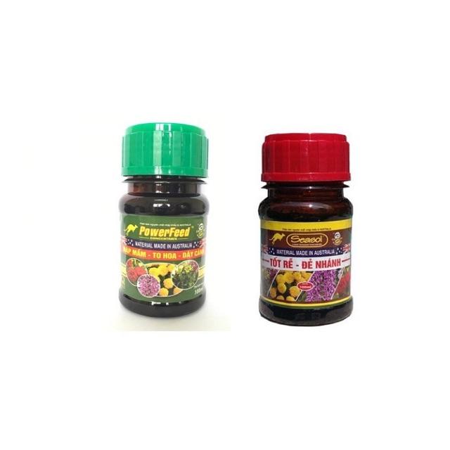 Cặp đôi phân đạm cá Powerfeed và Tảo biển Seasol 100ml nhập khẩu từ Úc tốt cho mọi giai đoạn của cây trồng