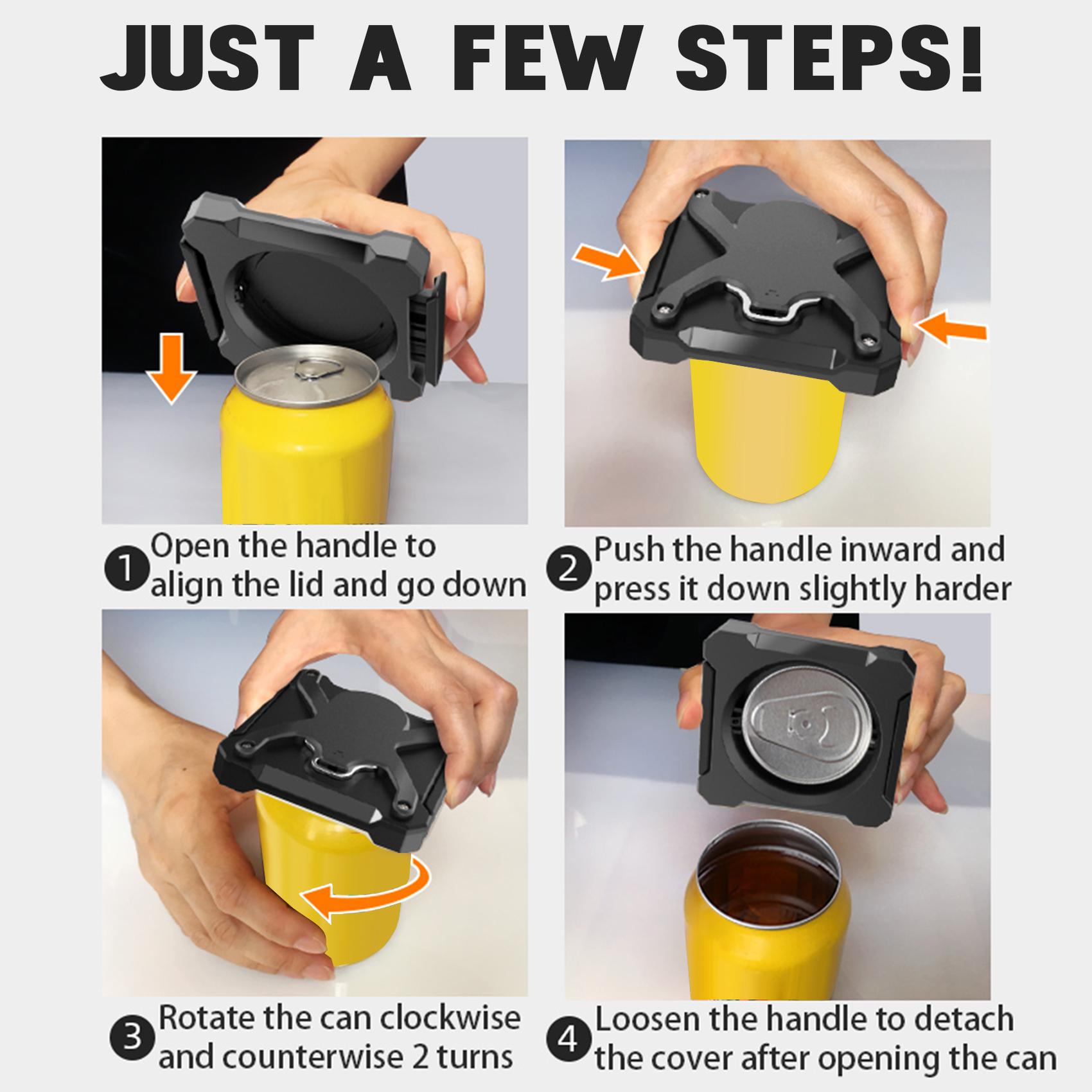 2-in-1 Can Opener Flat Bottle Opener Grippy Portable Beer-Bottle Opener Jar Opener Easy to Open|3 Color Optional