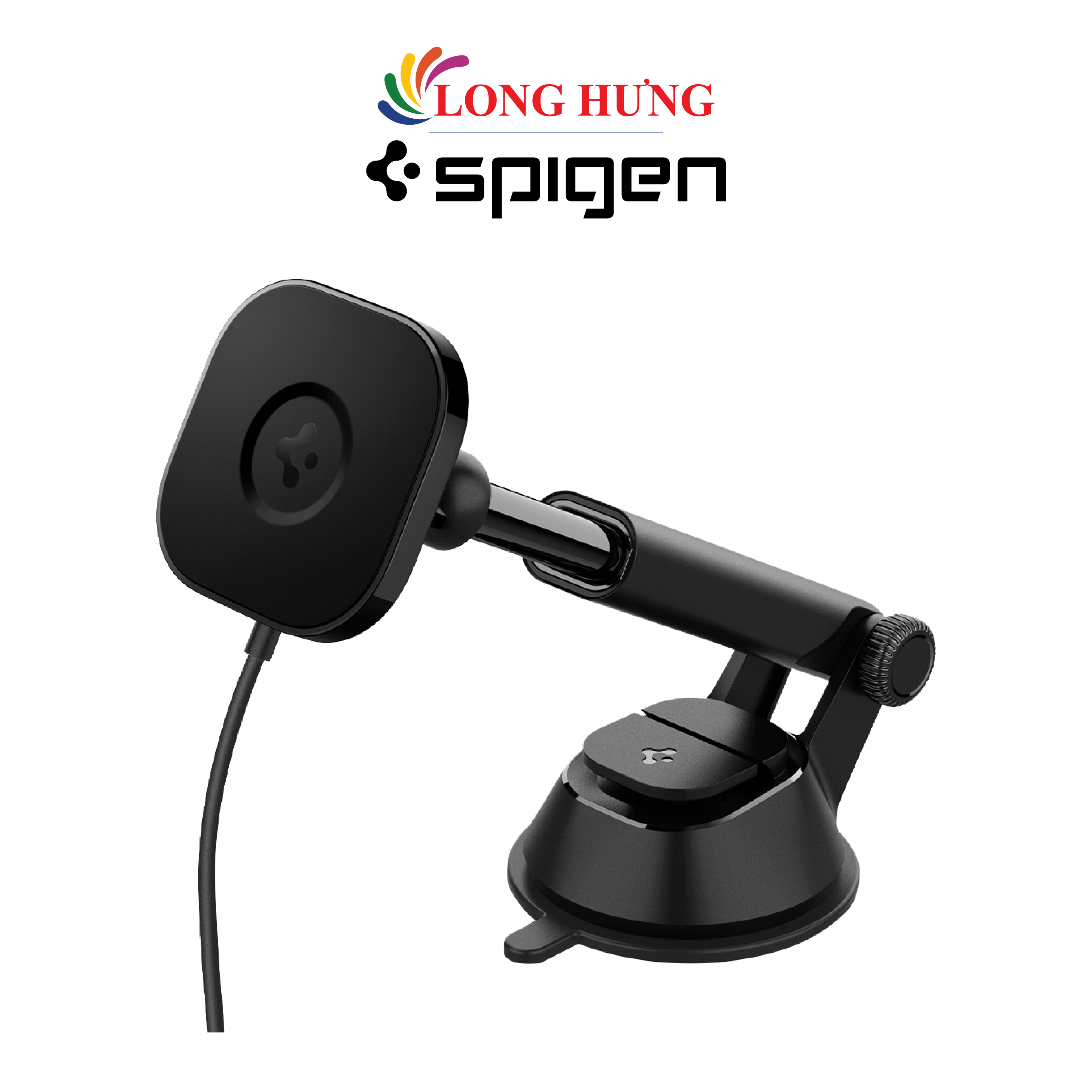 Giá đỡ điện thoại trên xe hơi Spigen Onetap Pro Wireless Magnetic Car Charger Dashboard ACP02616 - Hàng chính hãng