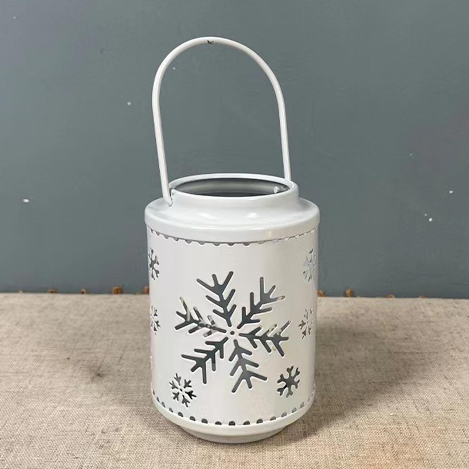 2pcs Metal Christmas Candle Lantern Candle Holders Decor