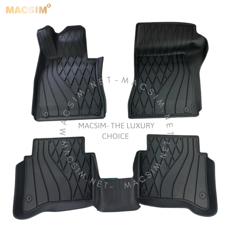 Thảm lót sàn xe ô tô Mercedes S Class 2021-2022+ Nhãn hiệu Macsim 3W chất liệu nhựa TPE đúc khuôn cao cấp - màu đen