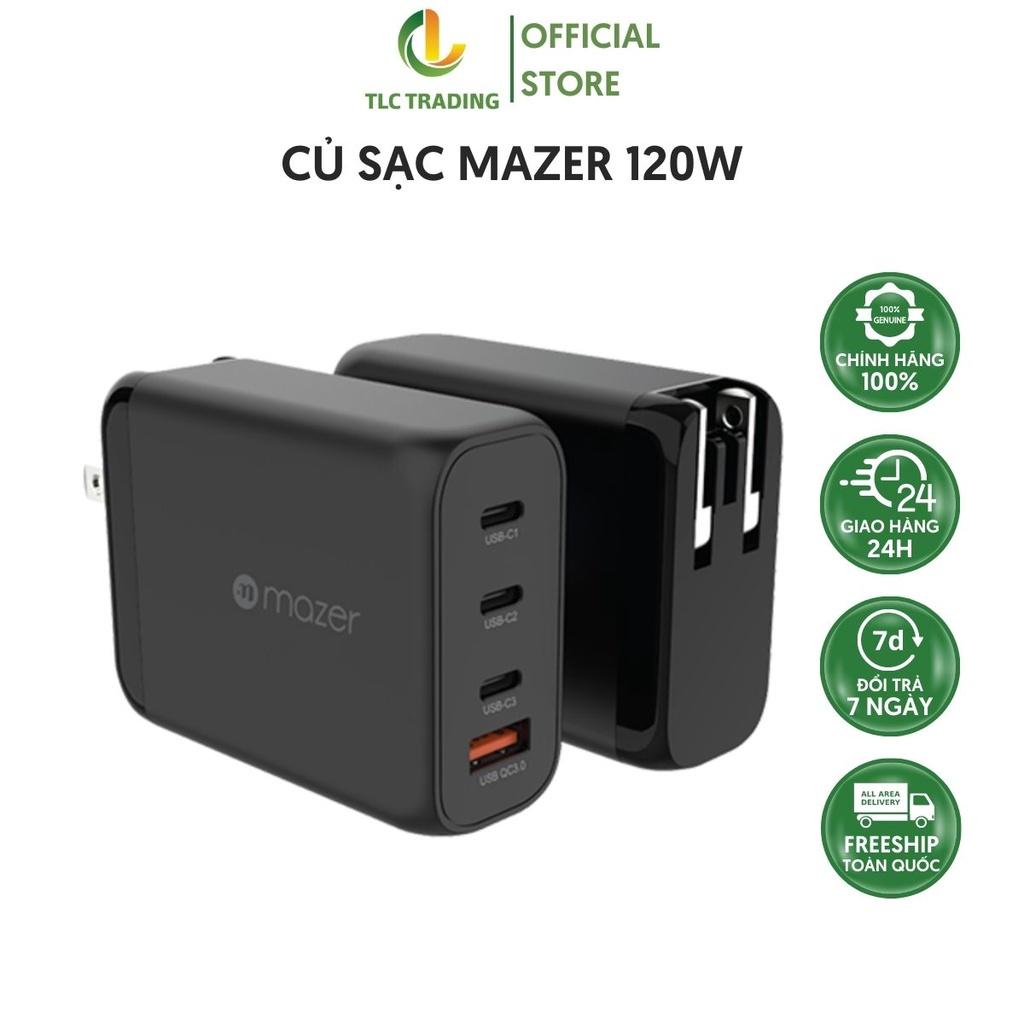 HÀNG CHÍNH HÃNG - Củ Sạc Mazer Infinite.Boost GAN120W Chịu Nhiệt Tốt Thiết Kế Nhỏ Gọn Thông Minh Công Suất Lớn