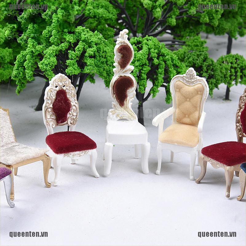 1/12 Dollhouse Miniature Chair Furniture European Style Stool Chair Doll Decor QUVN