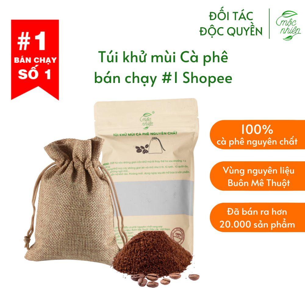 Túi thơm khử mùi ô tô Cà phê Mộc Nhiên - Mua 3 tặng 1 tinh dầu treo xe