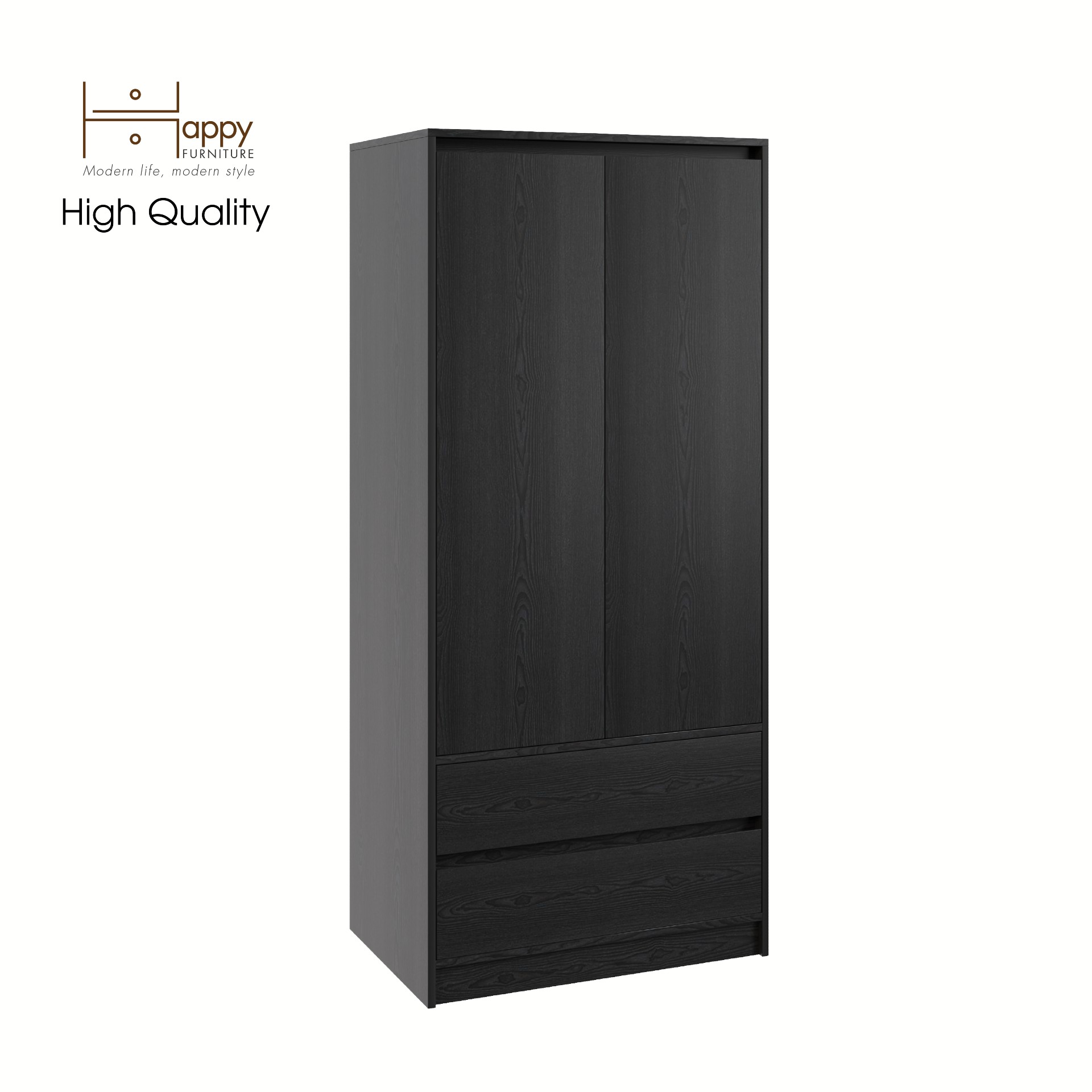 [Happy Home Furniture] SALY , Tủ treo quần áo -  2 ngăn kéo,  80cm x 52cm x 180cm ( DxRxC), TCM_011