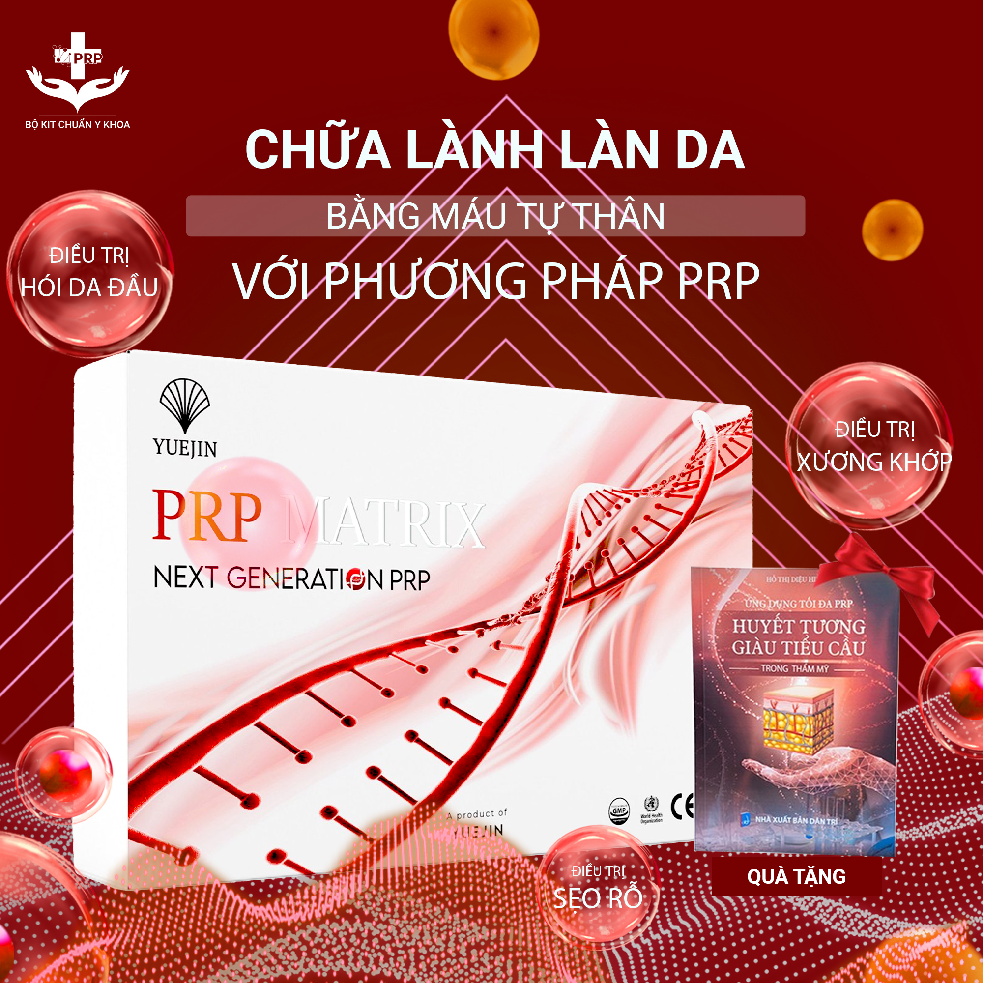 5 Bộ Kit PRP Matrix Yuejin - Hàng cty 18 món, bộ Kit tách huyết tương giàu tiểu cầu, có sẵn chất hoạt hóa
