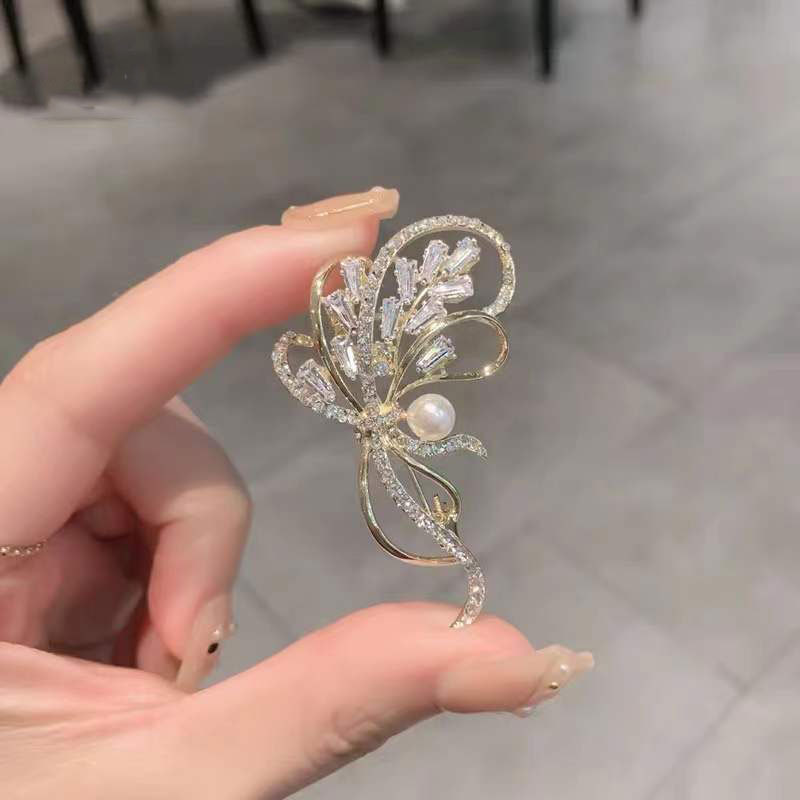 Ghim cài áo - trâm cài Bó hoa uốn lượn