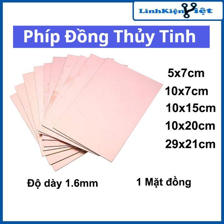 Phíp đồng thủy tinh 1 mặt dày 1.6mm đủ kích thước