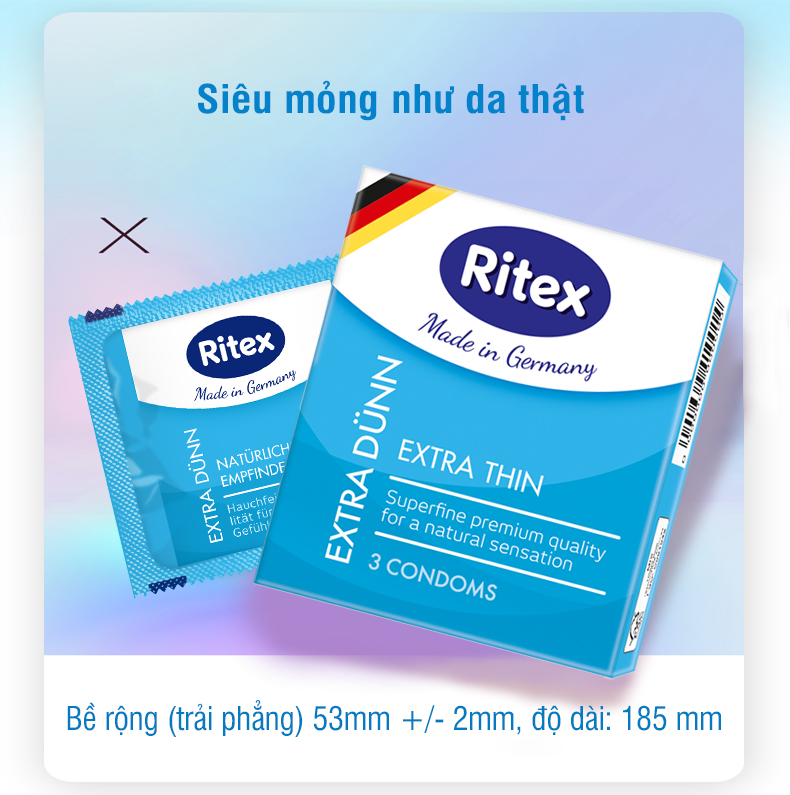 Bao cao su Ritex DUNN Siêu mỏng JN-RI-DUNN