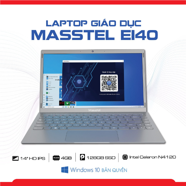 Combo Laptop Giáo dục Masstel E140 hàng chính hãng tặng Ứng dụng Nexta Edu trên nền tảng Windows dành cho học sinh và giáo viên (24 tháng)